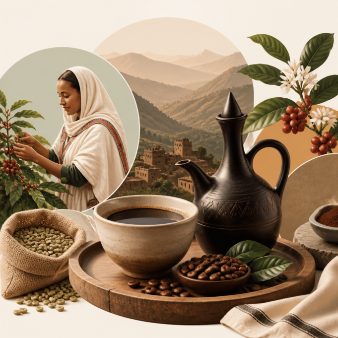 Editorial illustration for an article titled "Coffee Mehrssa: A Friendly Guide t