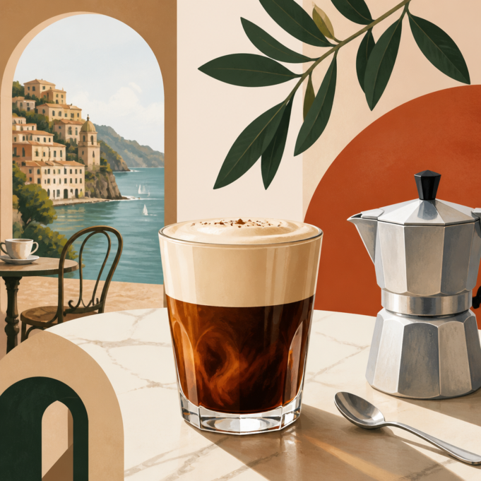 Editorial illustration for an article titled "Coffee Italienne: A Friendly Guide