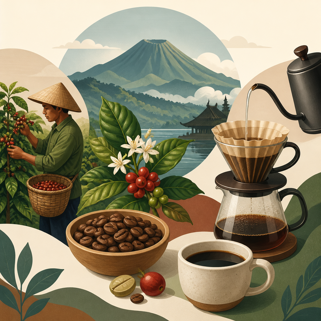 Editorial illustration for an article titled "Java Coffee Beans: A Friendly Guid